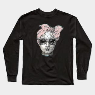 Phrenology head with scarf. Long Sleeve T-Shirt